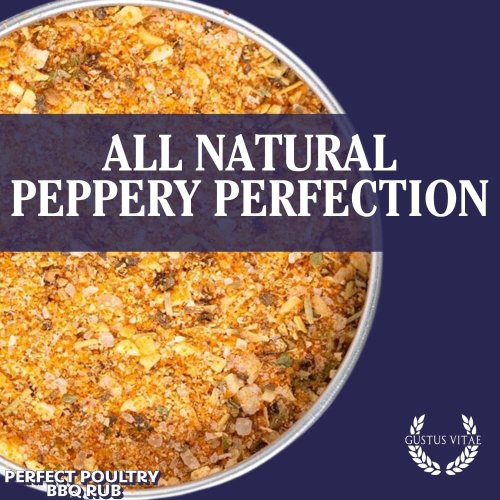 Perfect Poultry BBQ Rub gourmet seasoning blend in a clear spice jar — view 2