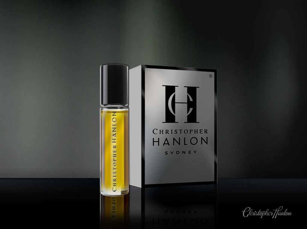 Melbourne Amber Musk 10ml botanical perfume in a premium glass rollerball bottle with luxurious details