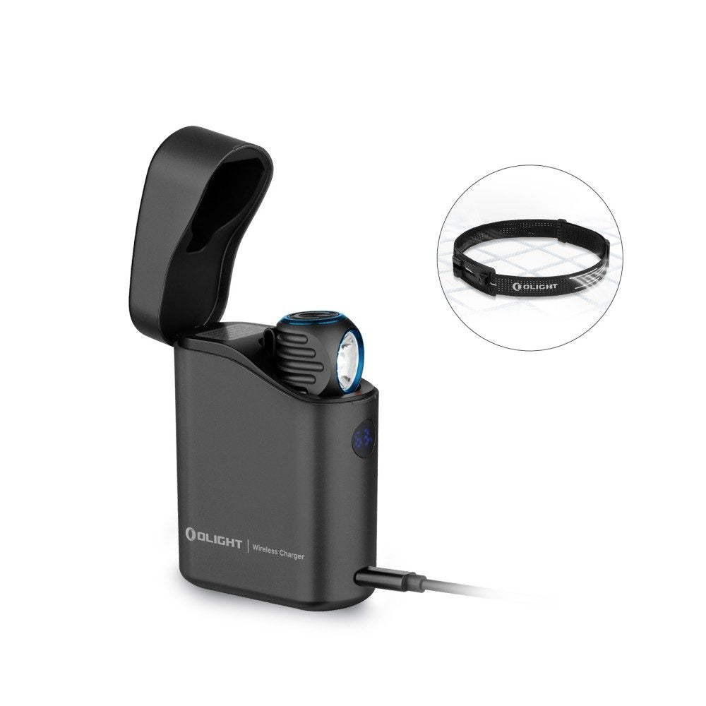 Olight Perun 3 Mini versatile black LED headlamp and handheld flashlight with comfortable breathable strap — view 5