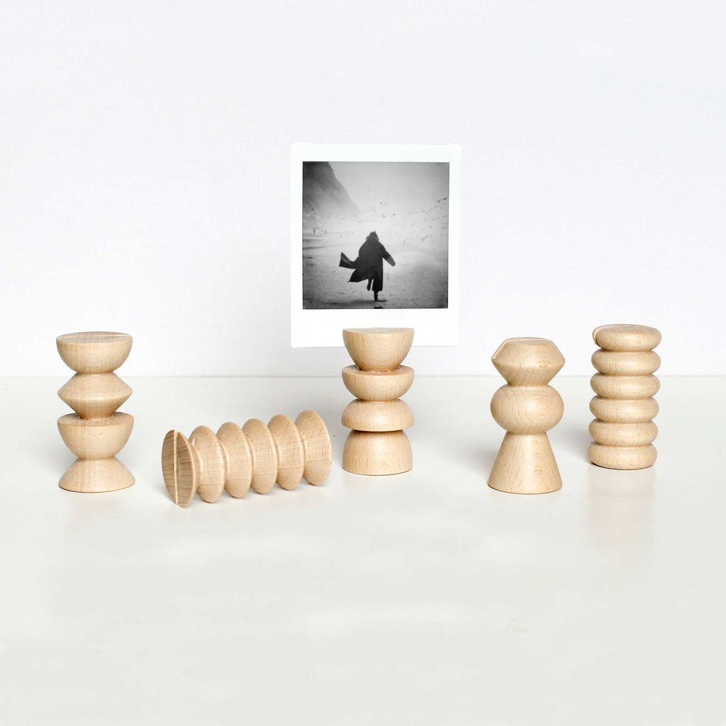 Totem Wooden Picture / Postcard Stand - Set of 5 Tall Stands-0