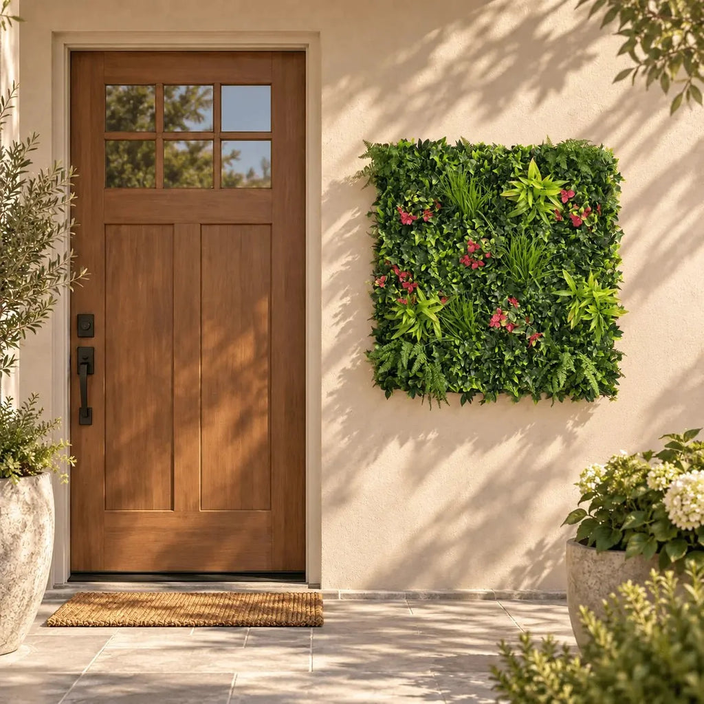 Pink Sensation Artificial Vertical Garden Green Wall Panel 40×40in 11 SQ FT – UV Resistant – Commercial Grade-4