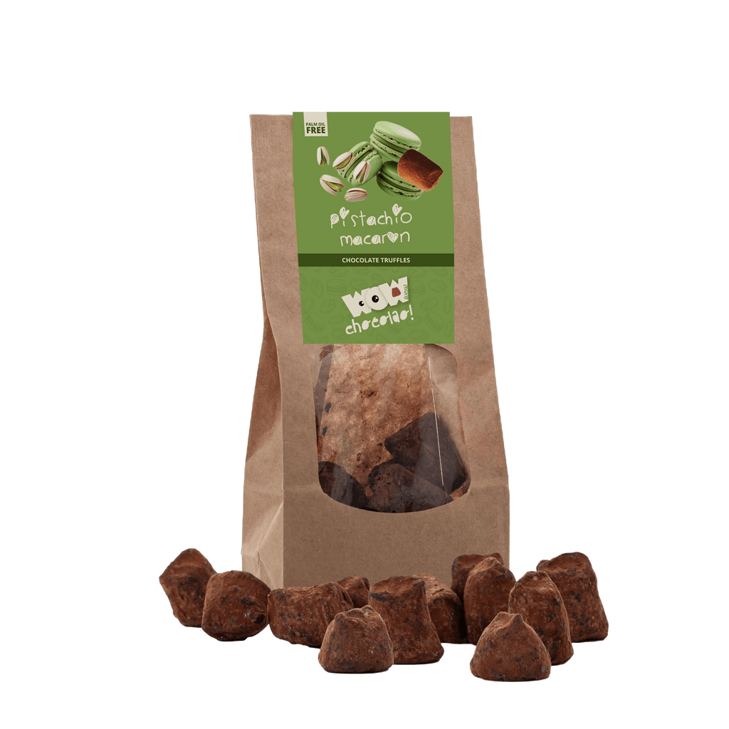 Pistachio Macaron Chocolate Truffles - Biodegradable bag 130g-0