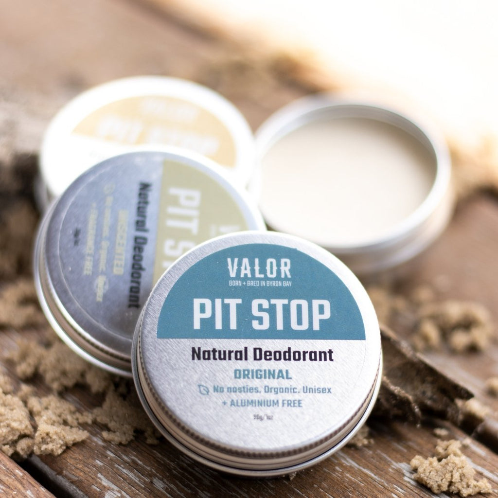 Three natural deodorant travel tins in original wategos and unscented varieties for sensitive skin — view 3