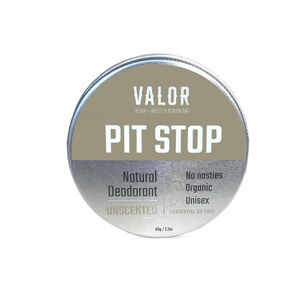 Tin of unscented natural deodorant paste made with organic shea butter and coconut oil