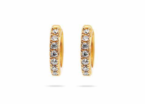 The Mini Pavé Huggie Earrings-3