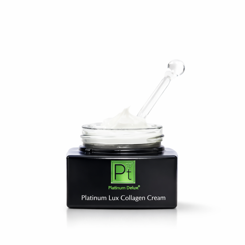 Platinum Lux Collagen Cream jar, premium anti-aging face moisturizer with colloidal platinum for radiant skin — view 2