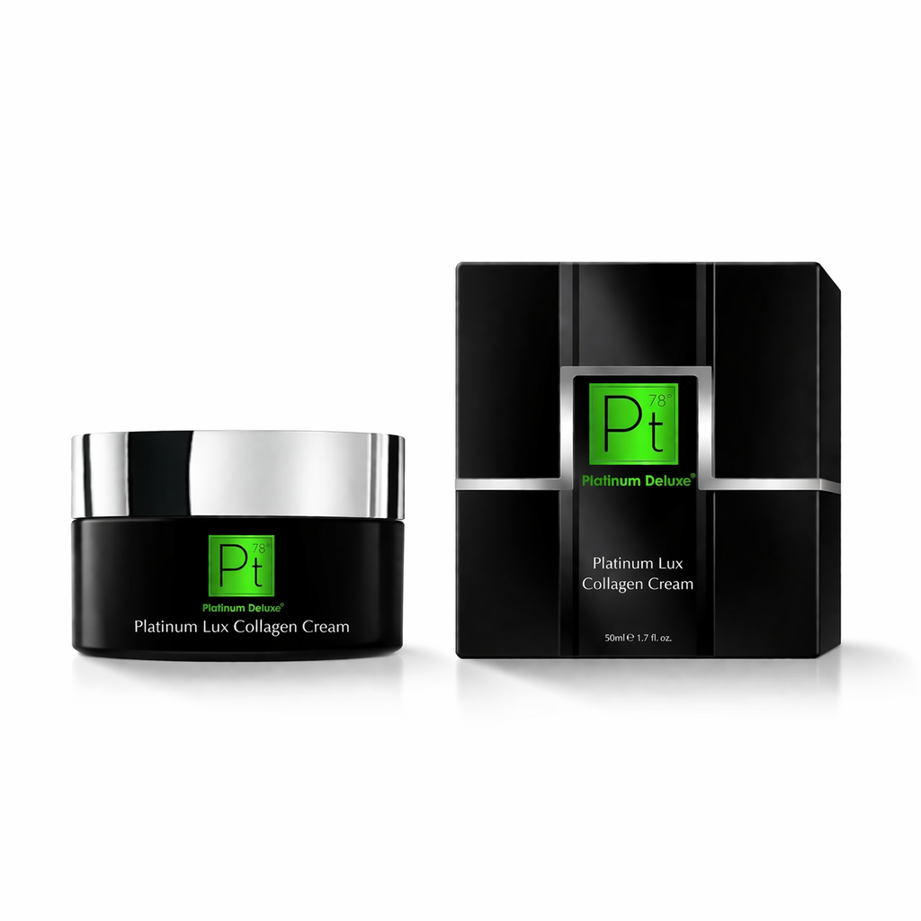 Platinum Lux Collagen Cream jar, premium anti-aging face moisturizer with colloidal platinum for radiant skin — view 3
