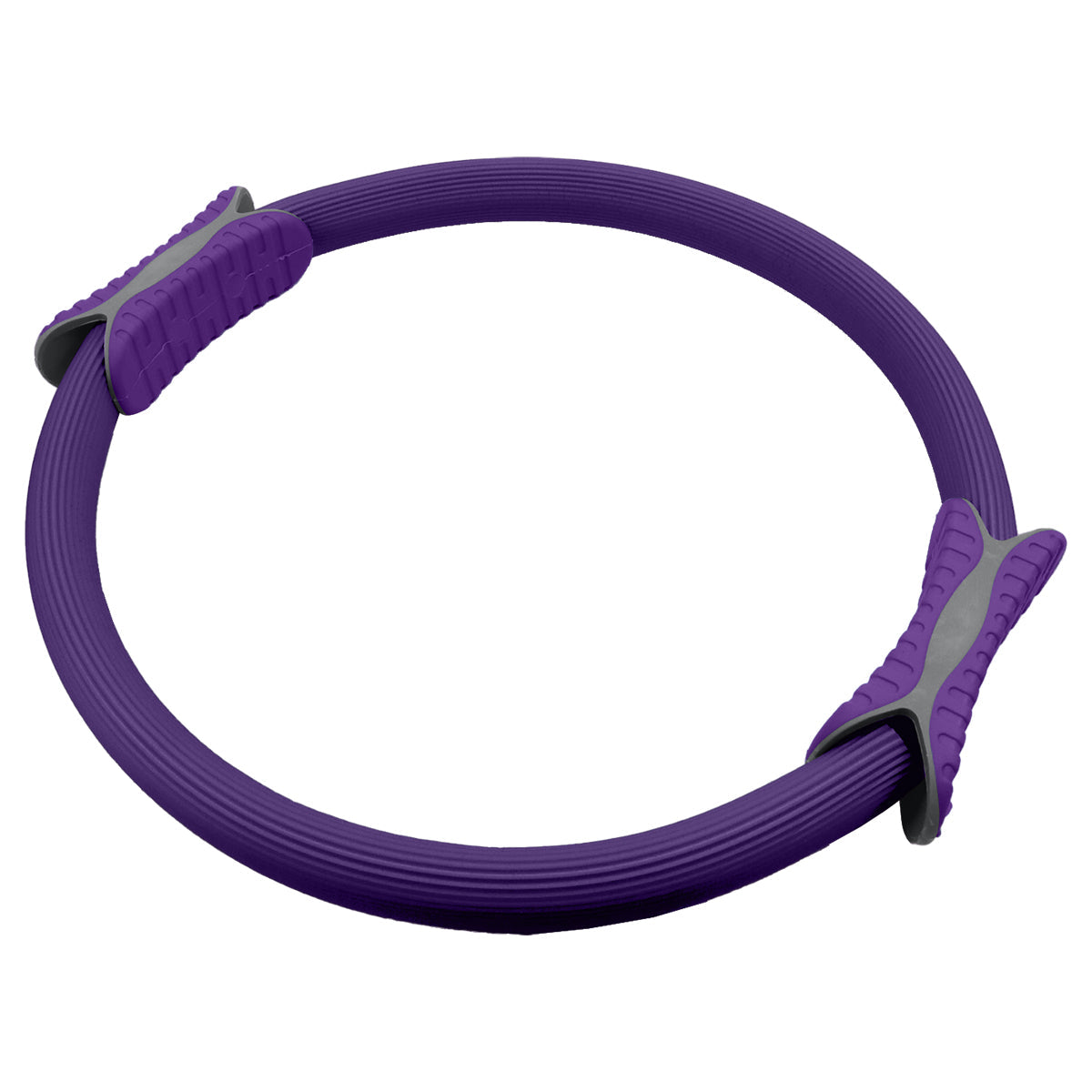 Purple 40cm EVA foam pilates toning ring with soft black dual-sided comfort handles
