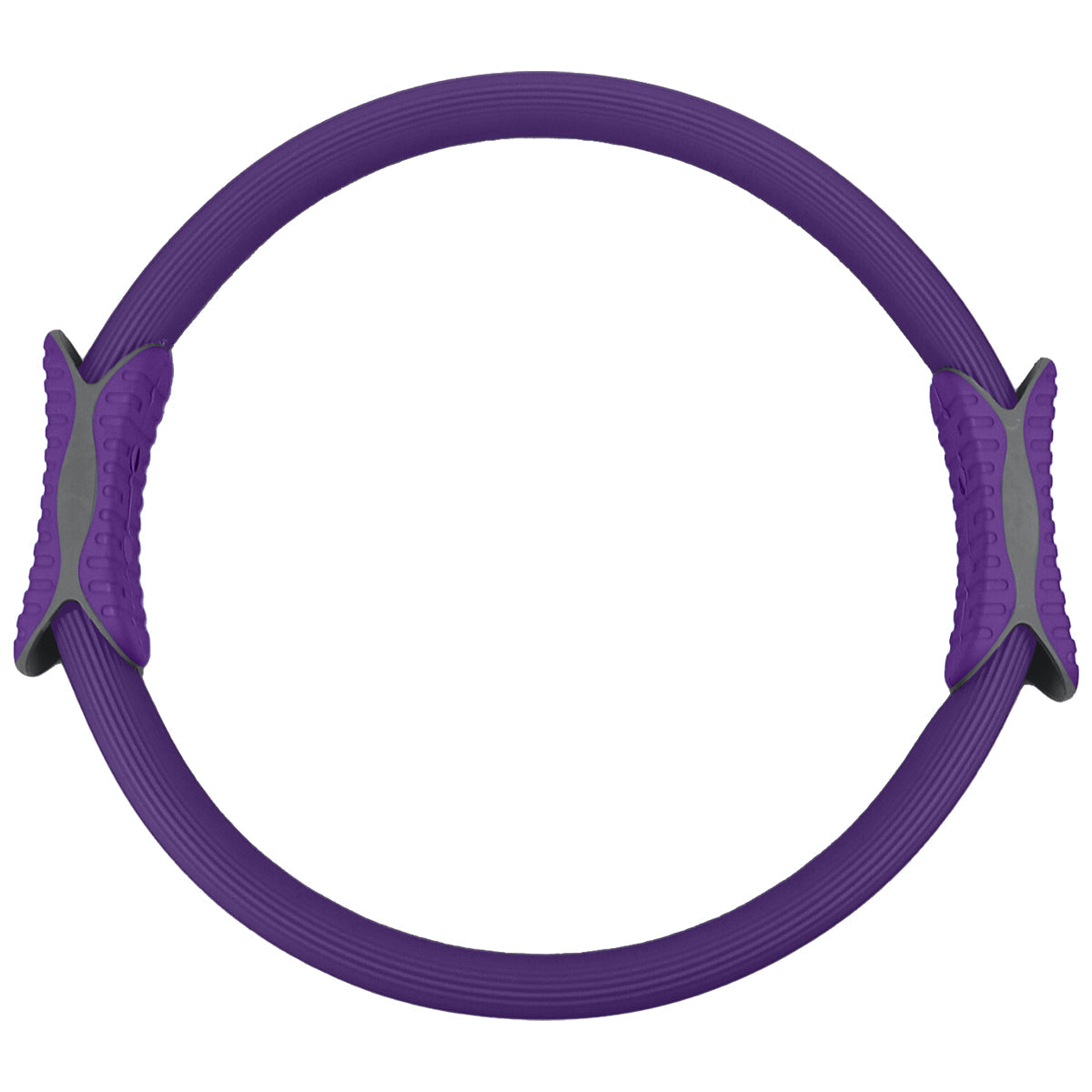 Purple 40cm EVA foam pilates toning ring with soft black dual-sided comfort handles — view 2
