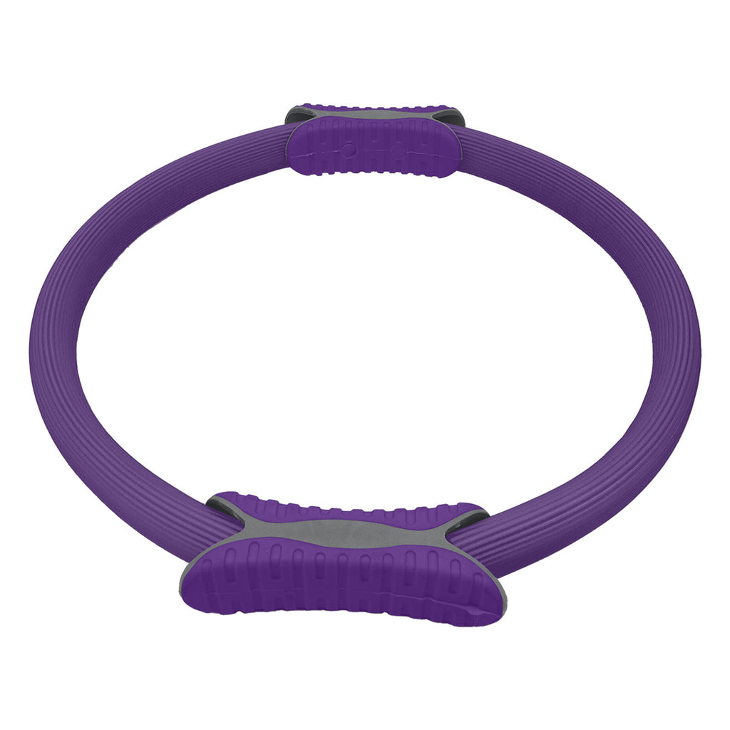 Purple 40cm EVA foam pilates toning ring with soft black dual-sided comfort handles — view 3