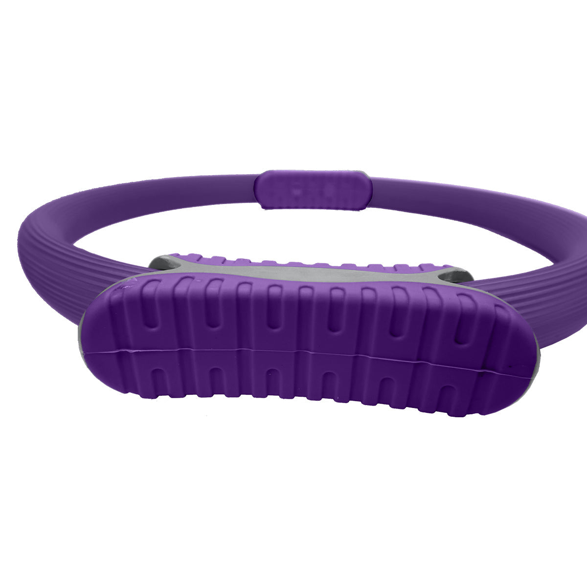 Purple 40cm EVA foam pilates toning ring with soft black dual-sided comfort handles — view 4