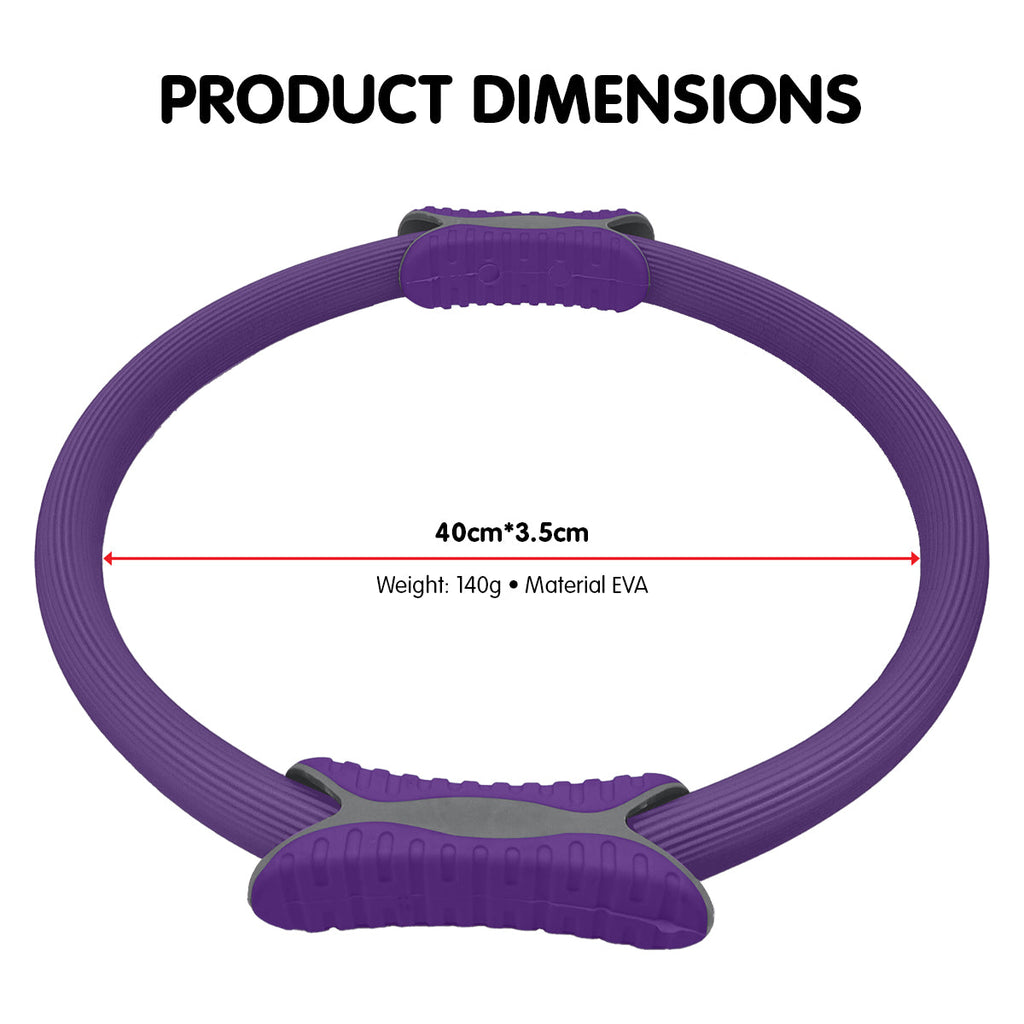 Purple 40cm EVA foam pilates toning ring with soft black dual-sided comfort handles — view 5