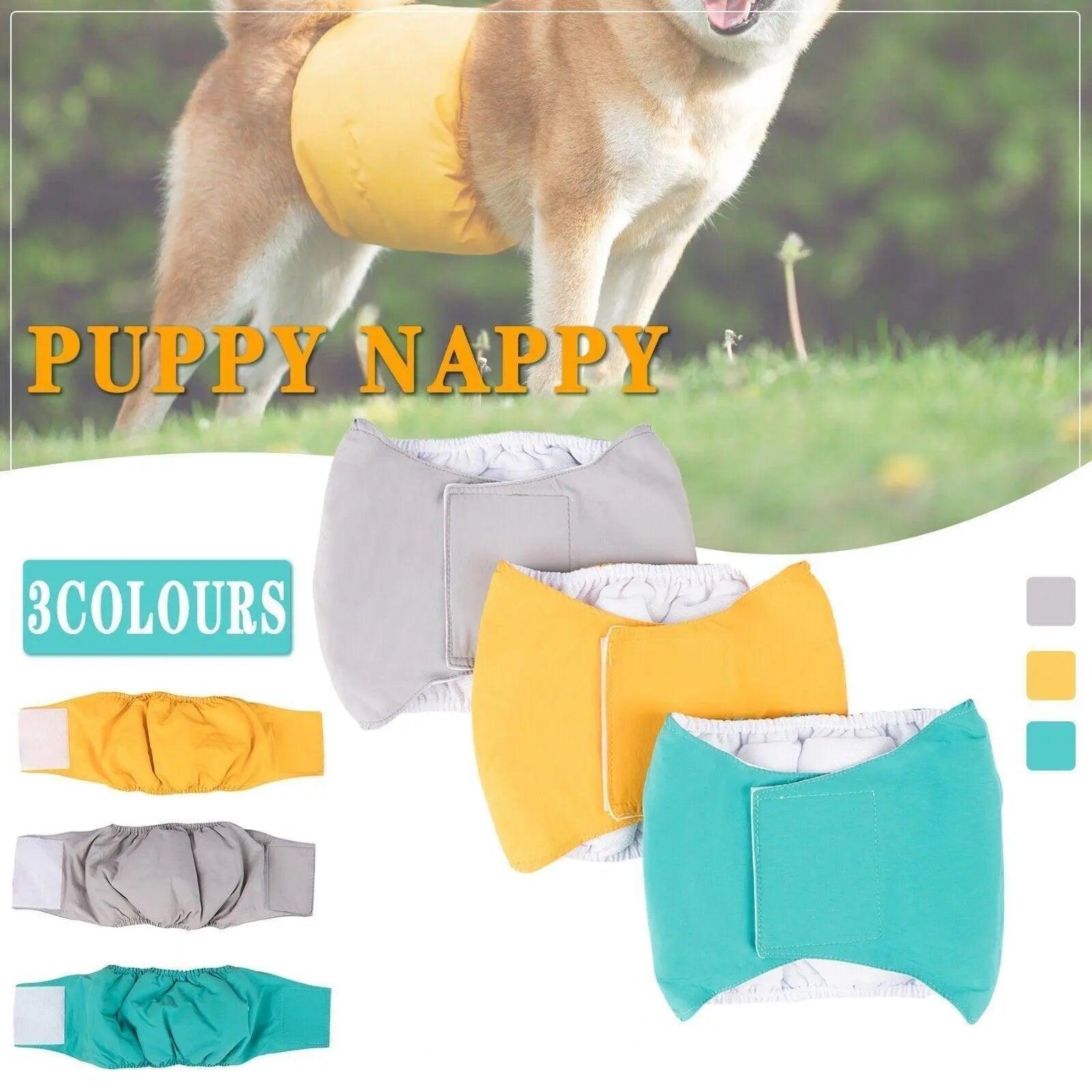 Blue washable cotton male dog belly wrap sanitary diaper for puppy training