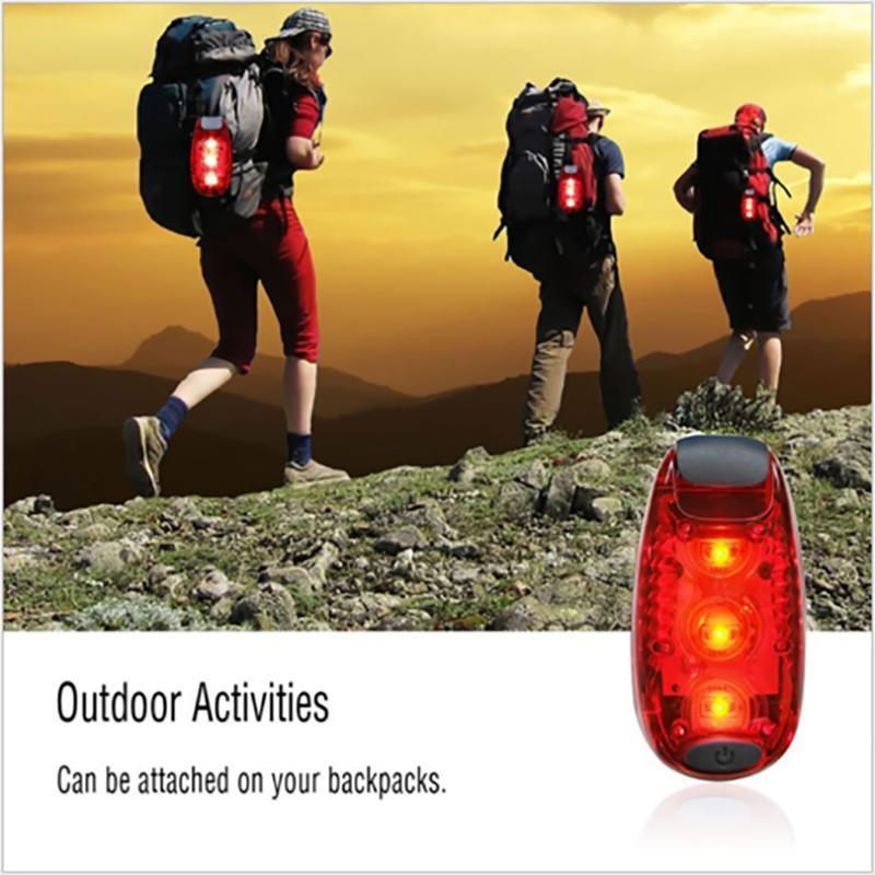 LED clip-on safety light in bright red for bicycle helmet and running gear visibility — view 4