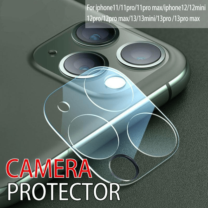 Transparent tempered glass smartphone camera lens protector showing clear anti-scratch defense design