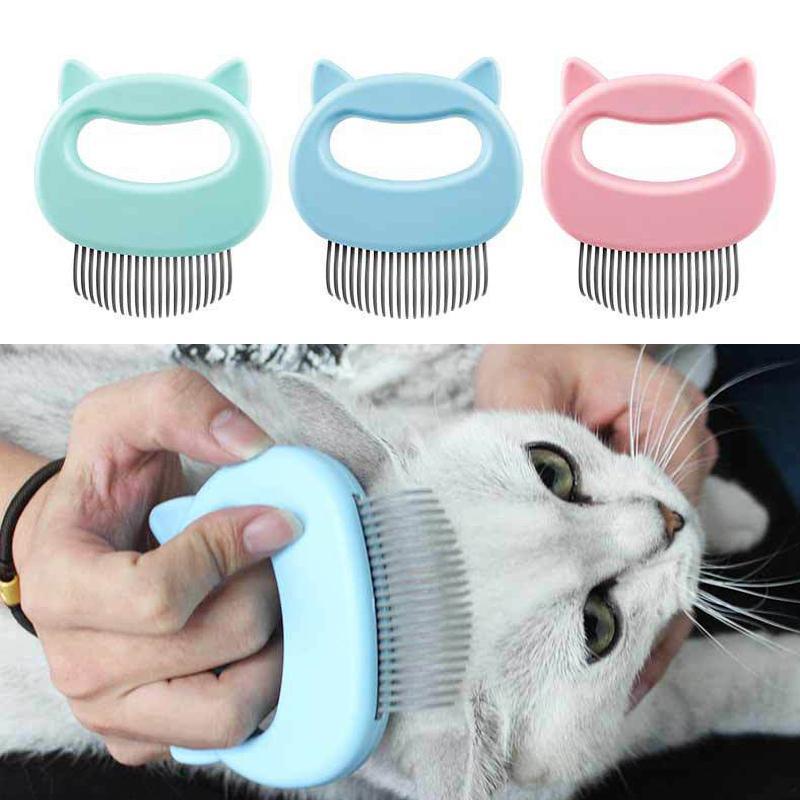 Ergonomic pet grooming massage comb in durable ABS material for dog and cat hair removal — view 4
