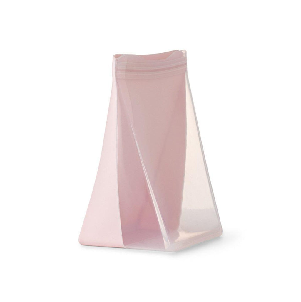 Porter reusable silicone stand up bag in blush pink with a 1.5 litre capacity