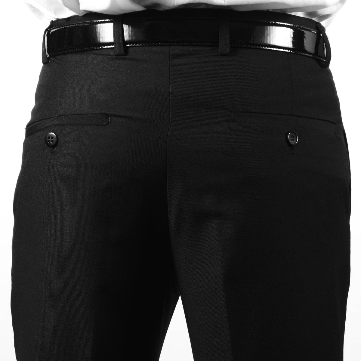 Premium Mens MP101 Black Regular Fit Dress Pants-2