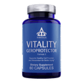Vitality Geroprotector dietary supplement bottle containing 60 capsules for healthy aging and cellular support