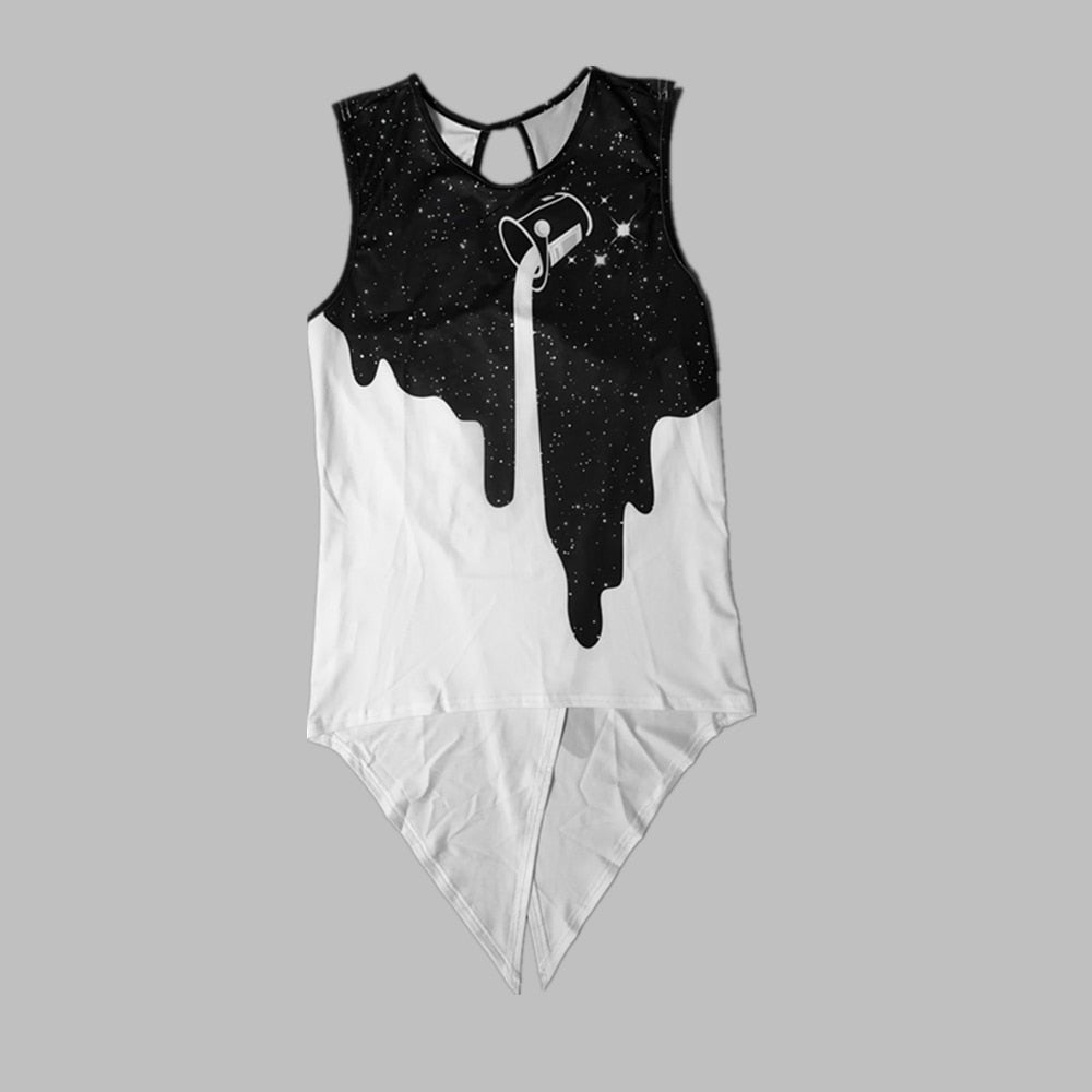 Women's sleeveless star print yoga tank top in quick dry athletic fabric for fitness and running. — view 5