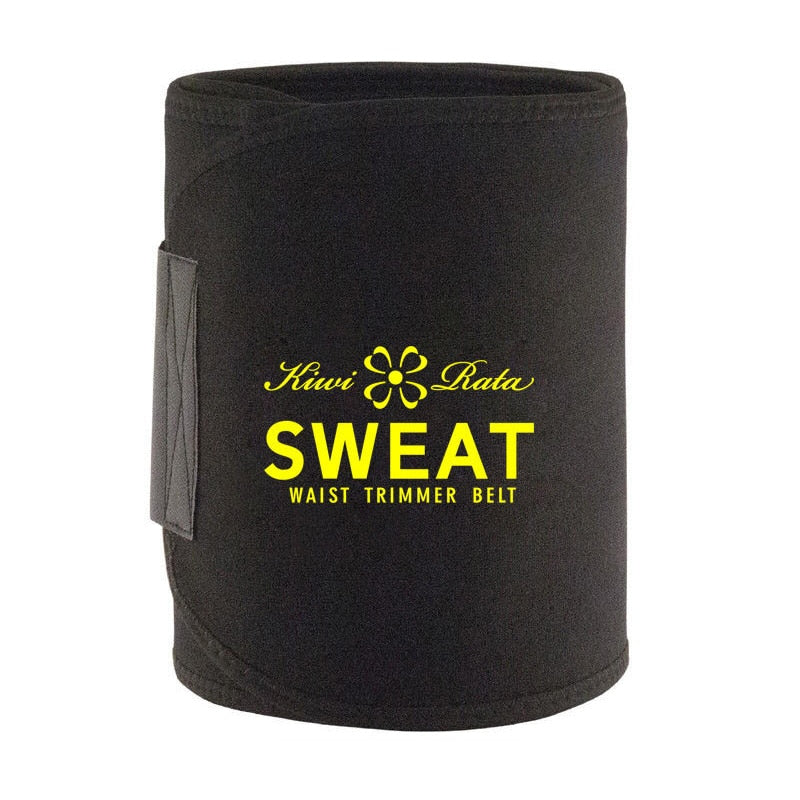 Black waist trainer sweat belt for core compression and lower back support during fitness workouts — view 4