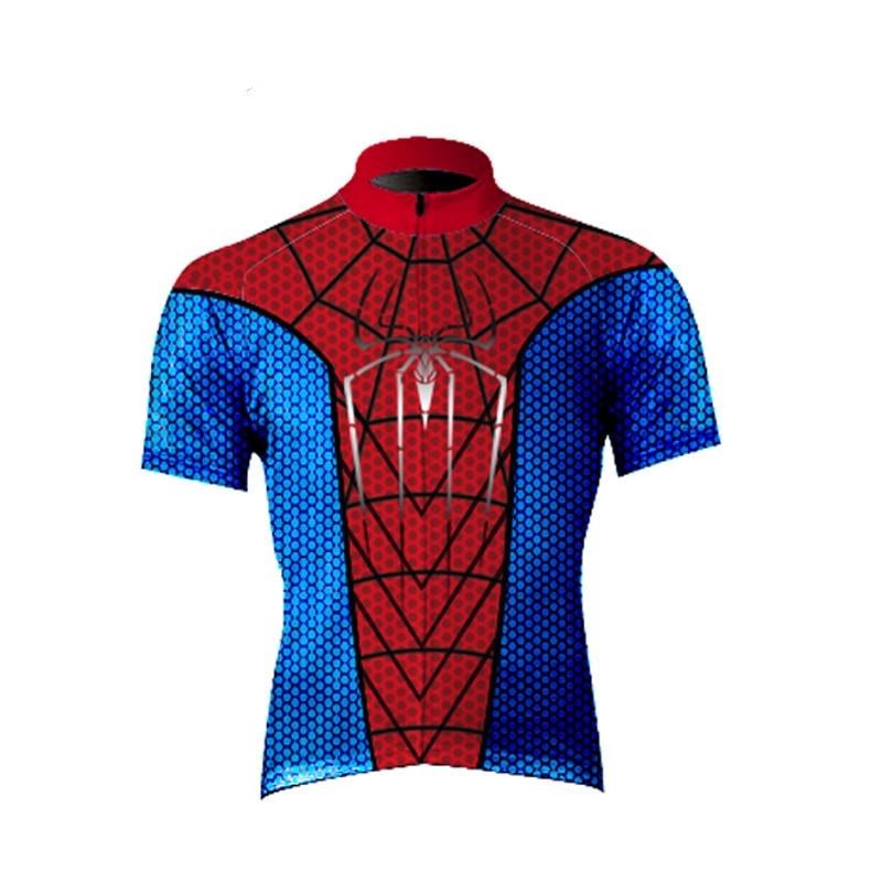 Men's short sleeve mountain bike cycling jersey featuring a bold spider design and full front zipper