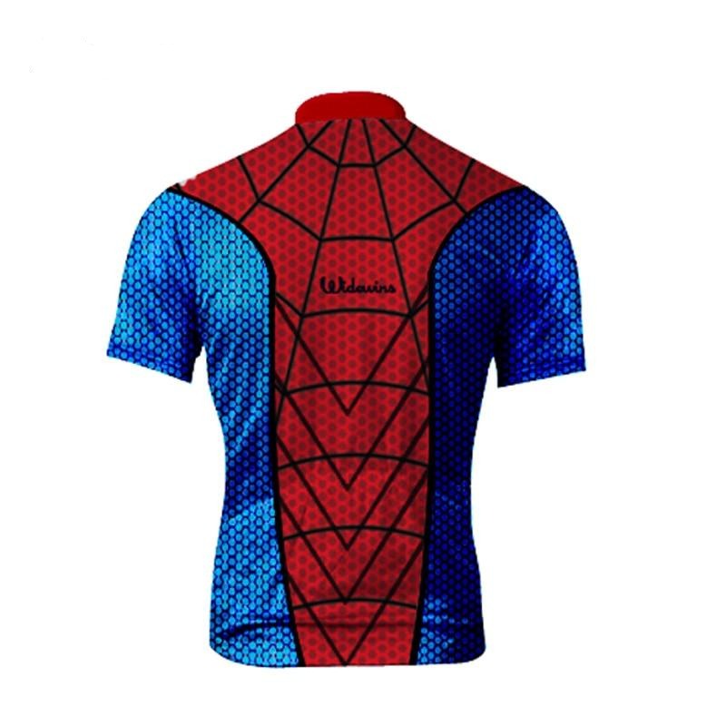 Men's short sleeve mountain bike cycling jersey featuring a bold spider design and full front zipper — view 2