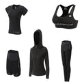 5Pcs Women's Yoga Sets Outdoor Running Yoga Quick Dry