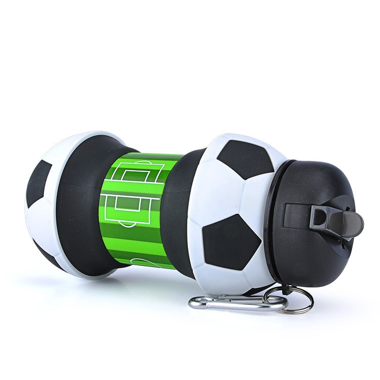 Collapsible silicone sports water bottle featuring an attached carrying rope and leakproof round mouth design. — view 5