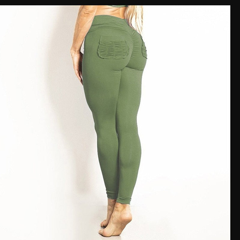 Plus size workout leggings in solid color featuring deep side pockets and a mid-rise fit — view 3