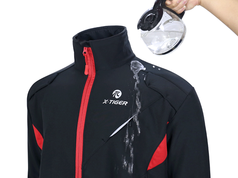 Men's winter fleece thermal cycling jacket with mandarin collar and reflective details for outdoor sports — view 5