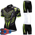 Green short sleeve pro cycling jersey with quick dry fabric for men and women