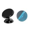 Universal magnetic car phone holder attached to a dashboard displaying a securely mounted black smartphone.