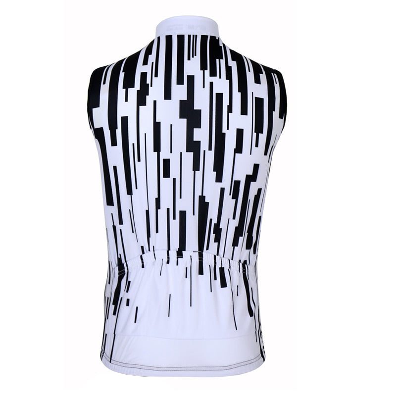Men's sleeveless quick dry cycling vest jersey with full zipper and reflective safety details — view 2