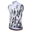 Men's sleeveless quick dry cycling vest jersey with full zipper and reflective safety details