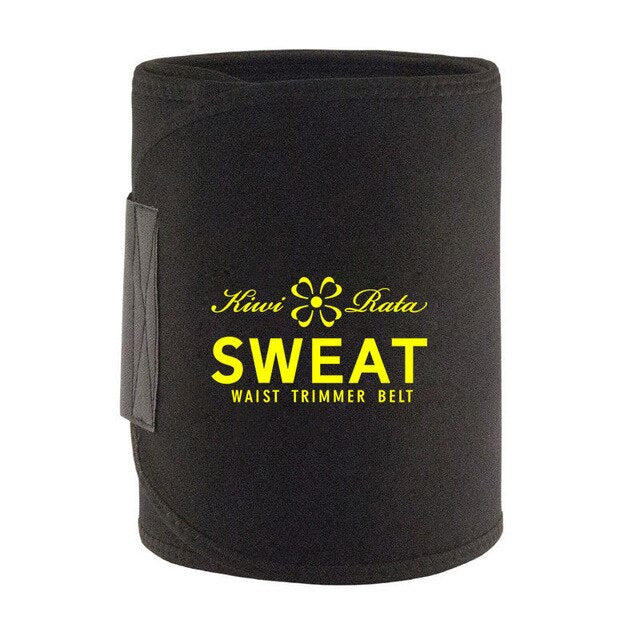 Black waist trainer sweat belt for core compression and lower back support during fitness workouts — view 2