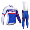 Men's long sleeve cycling jersey and gel padded bib pants uniform set for mountain biking
