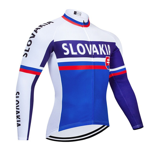 Men's long sleeve cycling jersey and gel padded bib pants uniform set for mountain biking — view 5