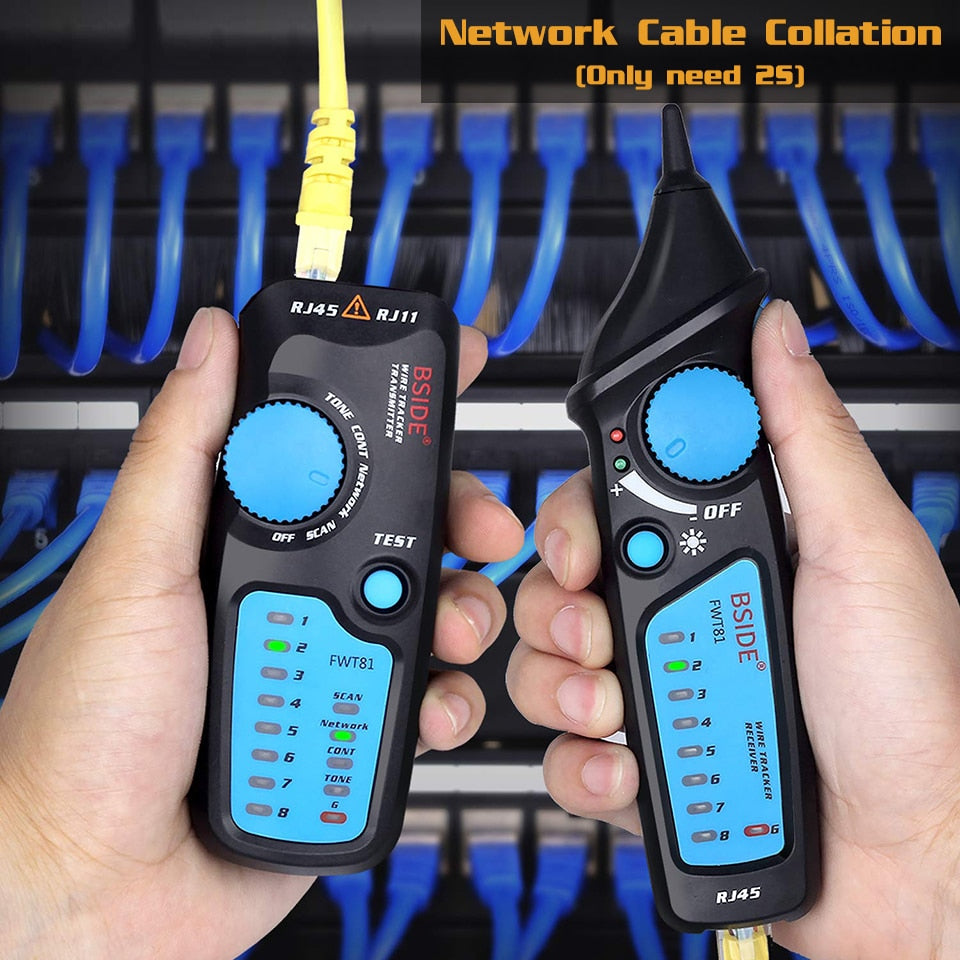 Handheld network cable tracker and Ethernet tester with probes for telecommunication and wire diagnostics — view 4