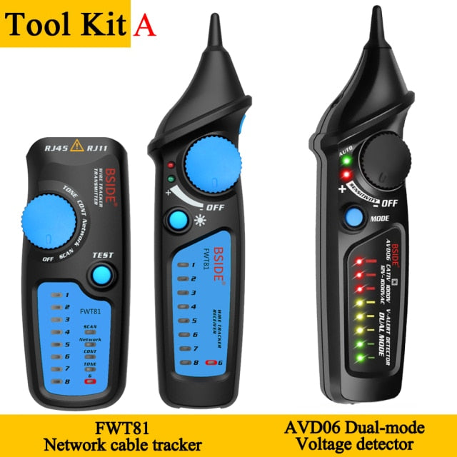 Handheld network cable tracker and Ethernet tester with probes for telecommunication and wire diagnostics — view 2