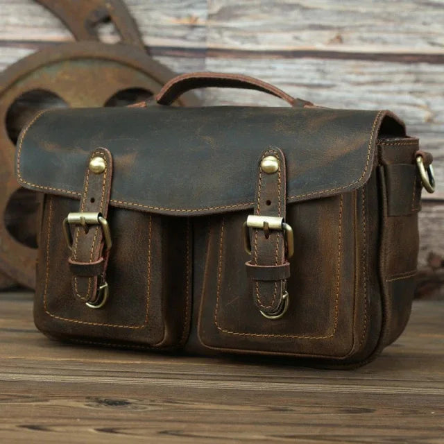 The Faust Leather Camera Bag | Crossbody Vintage Camera Messenger Bag-3