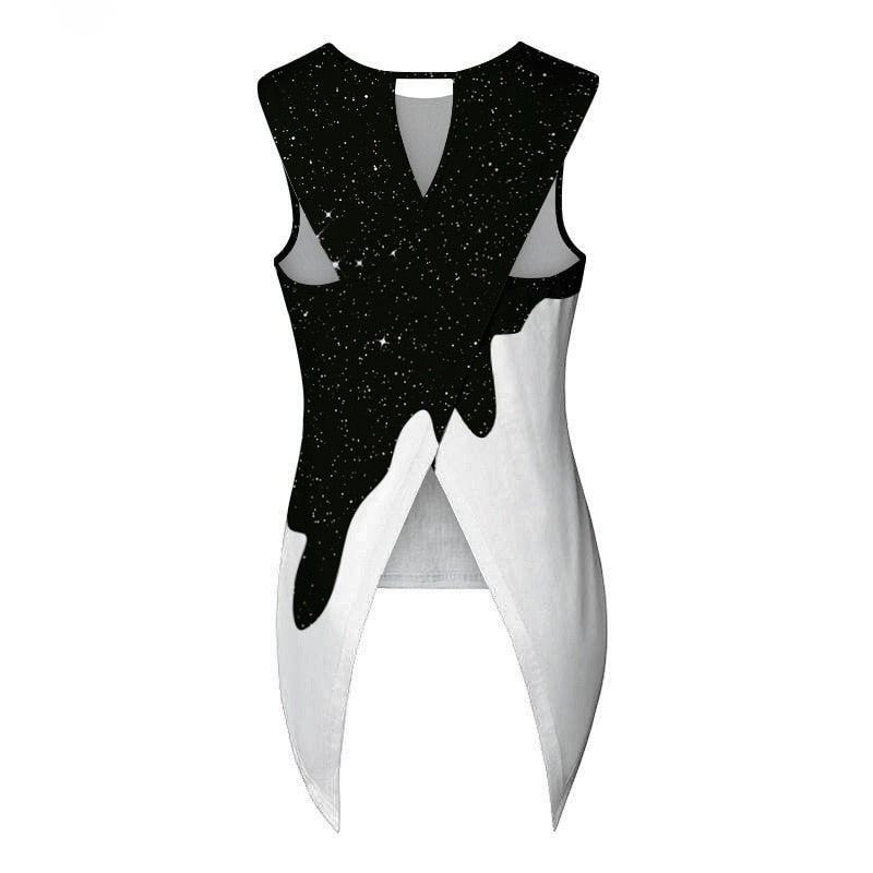 Women's sleeveless star print yoga tank top in quick dry athletic fabric for fitness and running. — view 2