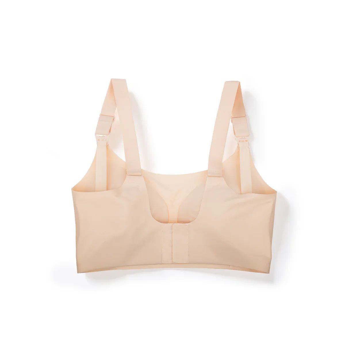 Comfortable seamless everyday nursing bra featuring clip-down cups and wide adjustable straps for gentle support.