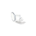 Clear hands-free collection cup breast shield body replacement part for nursing mothers.