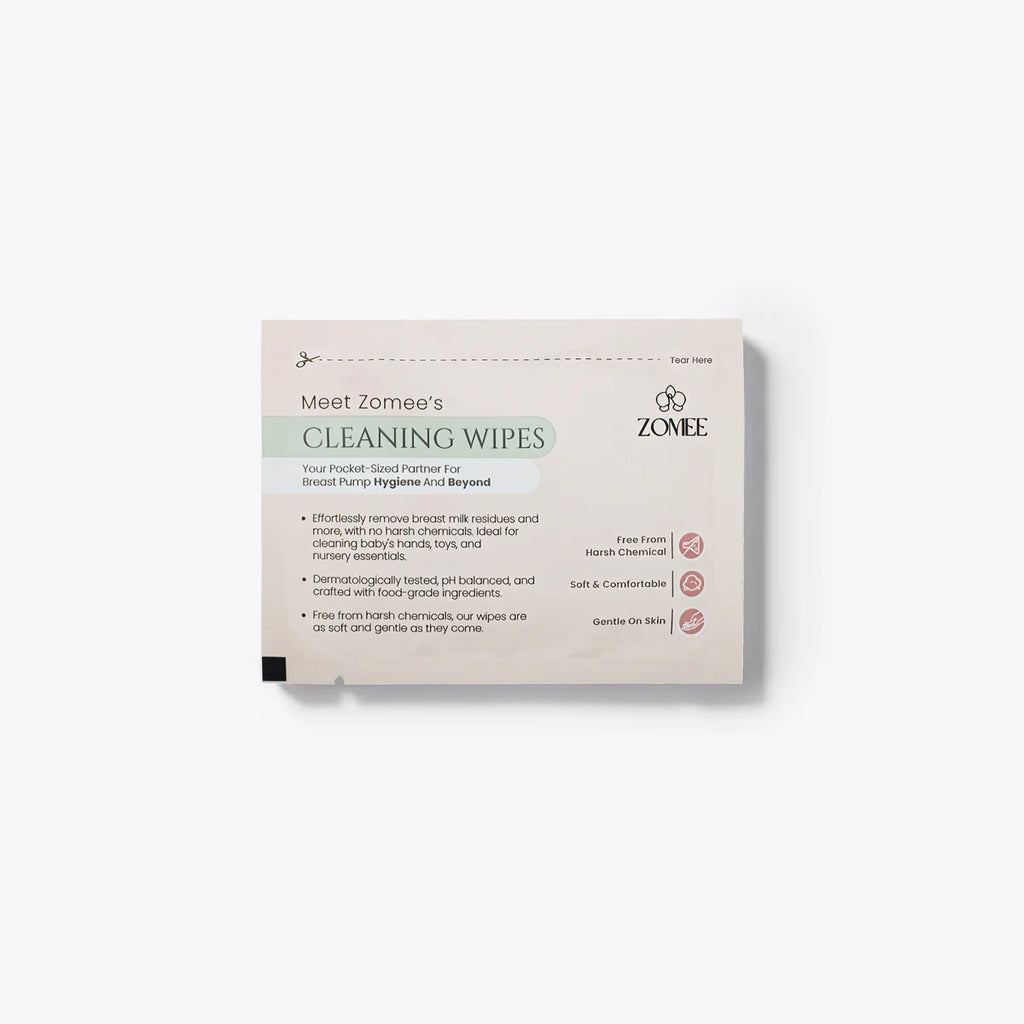 Breast pump cleaning wipes in portable packaging for safe waterless cleaning of baby feeding accessories — view 2