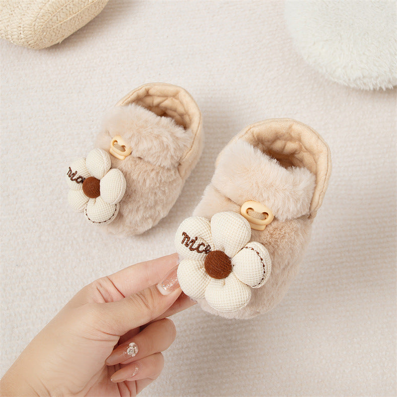Fleece-lined toddler cotton shoes with anti-slip soles and adorable animal cartoon pattern — view 4
