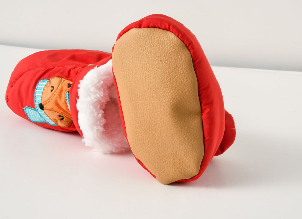 Fleece-lined toddler shoes with cute animal cartoon pattern and anti-slip soles for winter walking — view 5