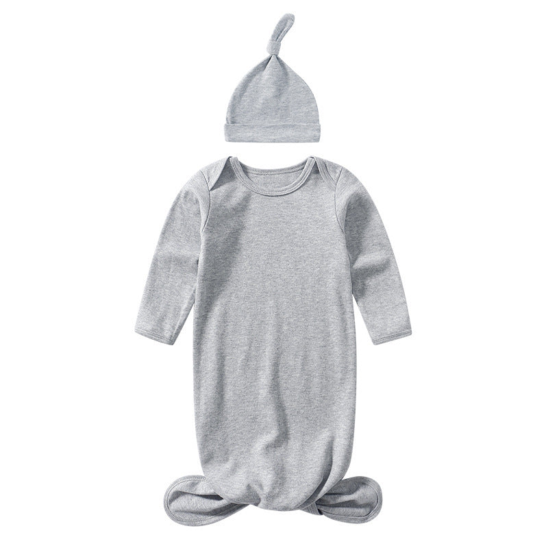 Breathable cotton baby sleeping bag and matching hat set in vibrant colors for infants — view 2