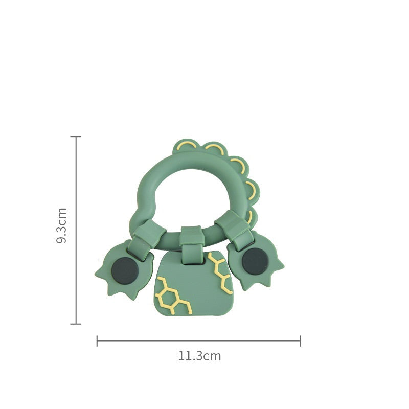 Silicone teddy bear baby teething sticks in green apricot and brown for gentle gum relief — view 4