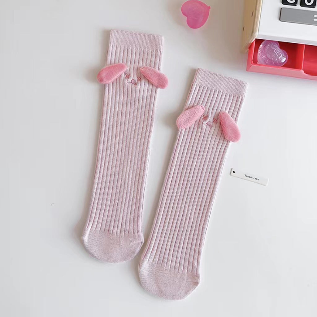 Mommy and me dog-ears knee-high socks in soft cotton blend for matching family outfits — view 4